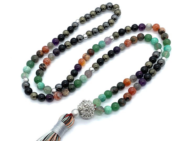 EMF Protection crystals mala beads necklace energy aura protection total energy and psychic protection destroy chemtrails chembuster