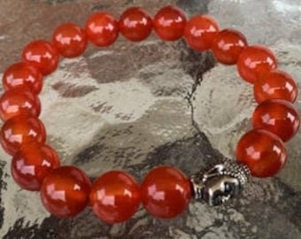 Carnelian Bracelet Stretchy String Bracelet Natural Gemstone Chips Bracelets Pre-charged Handmade Jewelry