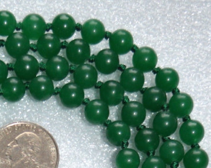 Green Aventurine Hand Knotted Earthly Mala Beads Necklace - Blessed Karma Nirvana Meditation 8mm 108 Prayer Beads For Awakening Kundalini