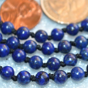 108 Lapis Lazuli Hand Knotted Mala Beads Necklace Energized - Etsy