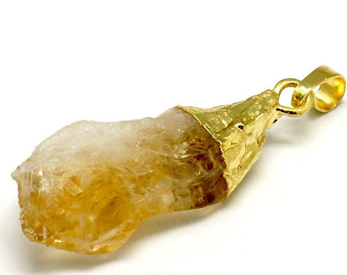 Golden Citrine Necklace, November Birthstone, Genuine Gemstone Nugget,Citrine Pendant Necklace, Citrine Rough, Crystal Necklace, Bride gifts