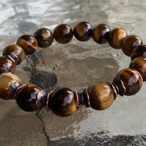 tiger eye bracelet mens bracelet mens jewelry dad birthday gift for men gift for grandpa christmas gifts for husband gifts for boyfriend him image 1