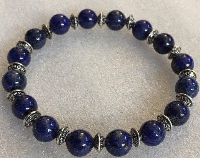 Lapis Lazuli Bracelet, Lapis Lazuli Chakra Pierre Bracelet