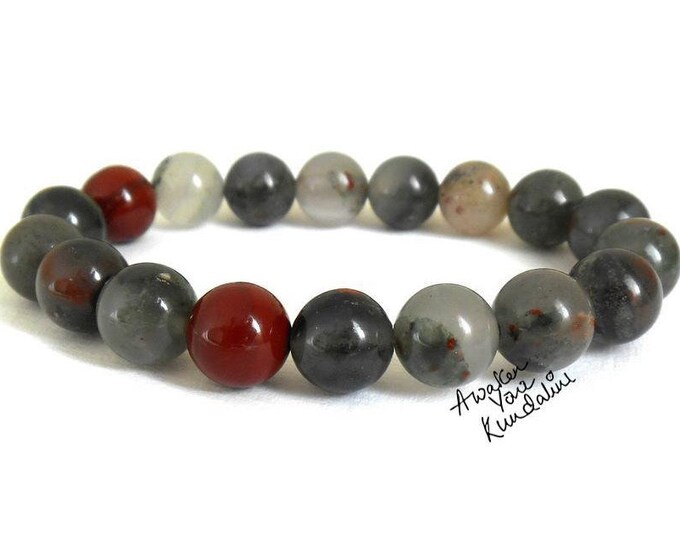 Bloodstone Bracelet, Dragon Bloodstone Bracelet, Bloodstone Jewelry, Men Bracelet, Women Bracelet, Healing Bracelet, Yoga Bracelet, Stone