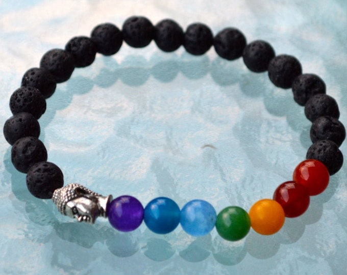 7 chakra Mens Lava Bracelet Black Lava Rock Bracelet Men 8mm Beaded Bracelet Gemstone Jewelry For Men Volcano Bracelet Classic Black