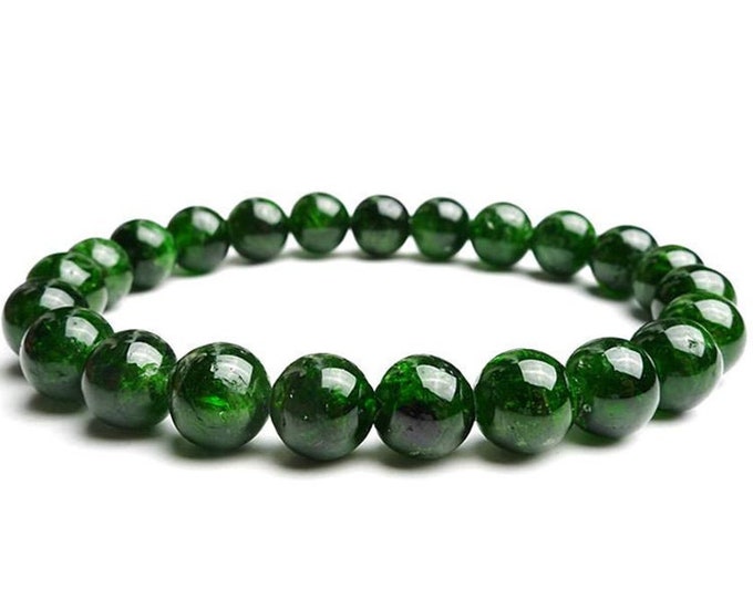 chrome diopside bracelet, gemstone bracelet, dainty, beaded bracelet, green stone bracelet, heart chakra, healing bracelet, diopside jewelry