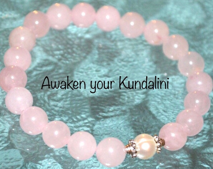 Natural Rose Quartz Bracelet-Energy Protection Strength Bracelet-Pink Gemstones Healing Bracelet-Meditation Grounding Calming Balance Gift