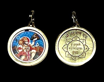 HANUMAN Yantra Kavach - Protection Amulet - Locket Pendant for Courage, Protection, Wisdom, to Overcome Fears, Divine Yantra, Approx.1.25"