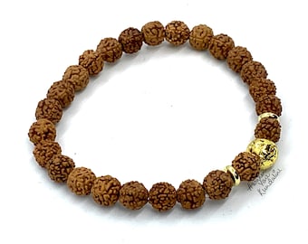 Handmade Rudraksha Mala Beads Bracelet, Small Shiva Tears: Genuine Rudraksha Beads, Rudrakash Bracelet, Natural Indian Rudraksha Jewelry