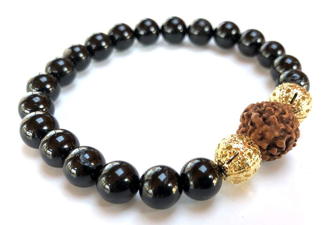 Black and Brown Rudraksha Buddha Bracelet Coconut Wood Beads approximately  8mm Diameter With Silver Colour Buddha Head Accent Bead - Etsy