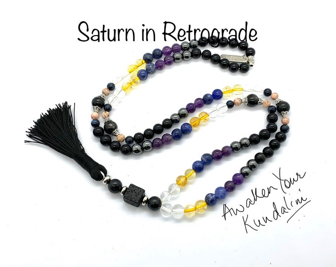 Crystals for Saturn in Retrograde Saturn Necklace Sega sailor Saturn jewelry charm crystals for Saturn glyph beads pseudo Saturn v talisman