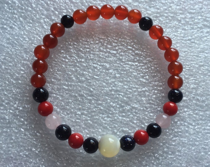 6 mm Carnelian Wrist Mala Beads Healing Bracelet - Blessed Karma Nirvana Meditation Prayer Beads for Awakening Chakra KundaliniChristmas