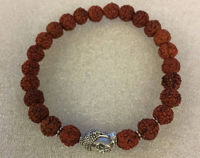 Rudraksha Bracelet, Rudraksh beads, Buddha Wrist Mala Beads, Healing Bracelet - Blessed and Energized with Hindu Vedic MantrasChristmas