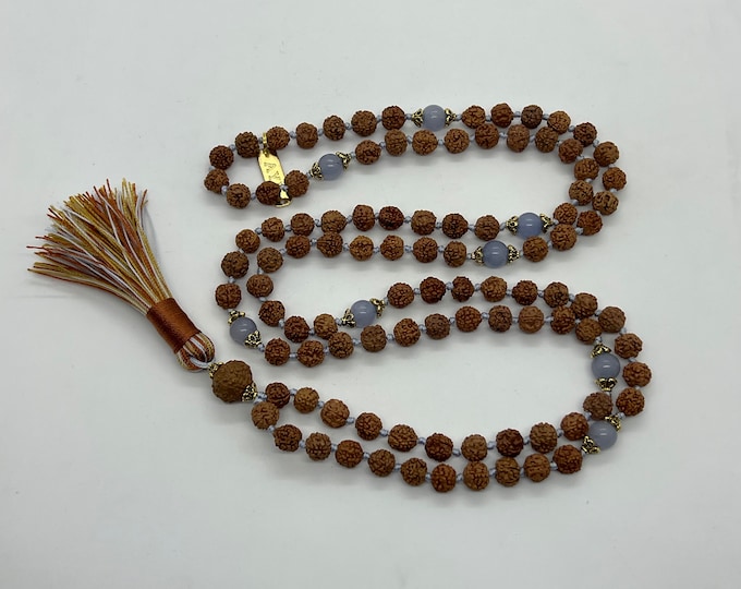 Energized and Blessed Rudraksha Kriya Mala, 108 beads Kriya Mala, Gemstone Kriya mala beads necklace, Paramhansa Yogananda Kriyananda Yoga