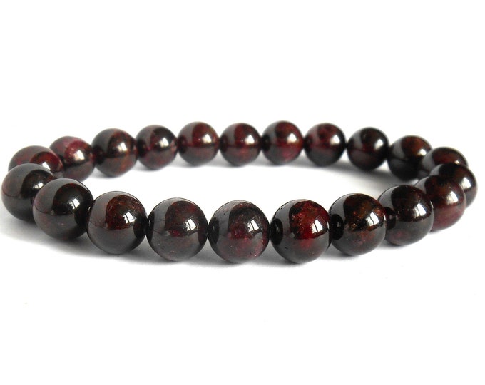 8 mm AAA Garnet Mala Bead bracelet Emotional Protection Calming Sexual Tensions Marital Disputes Devotion Strong SaturnChristmas