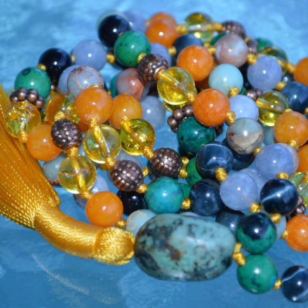 The Ultimate Gemini mala Zodiac mala, Gemini sunsign necklace, astrological gemini mala beads necklace, gemini mala beads for Geminies
