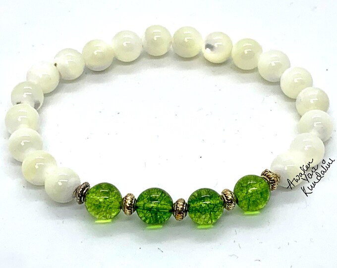 Genuine Mother of Pearl Bracelet for Fertility Pregnancy Fluid Retention Protective, Calming emotions, Endurance, Intuition, decision making