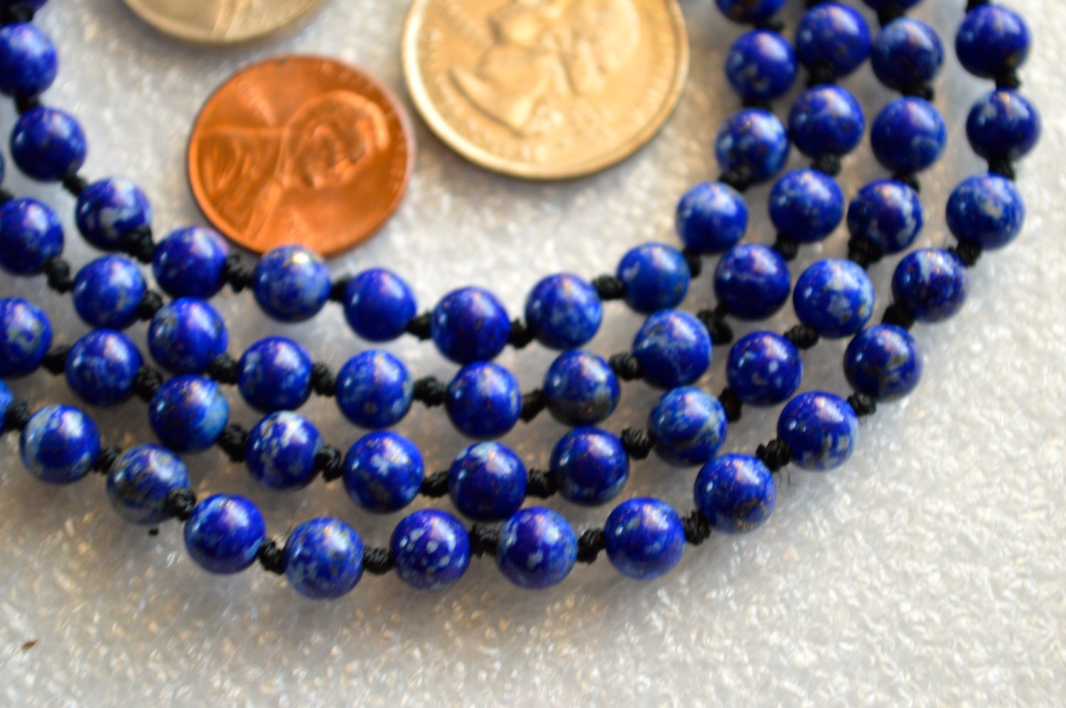 Blue Lapis Lazuli Mala Beads Necklace 108 Bead Knotted Lapis - Etsy