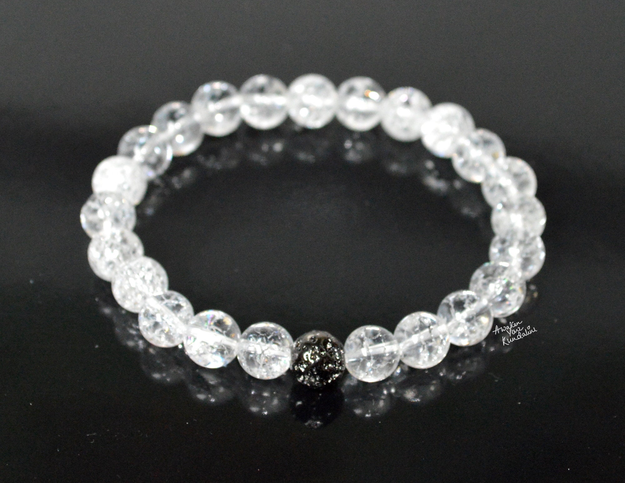 Crystal Bracelet Crackled Quartz Bracelet for Women Men Etsy Hong Kong