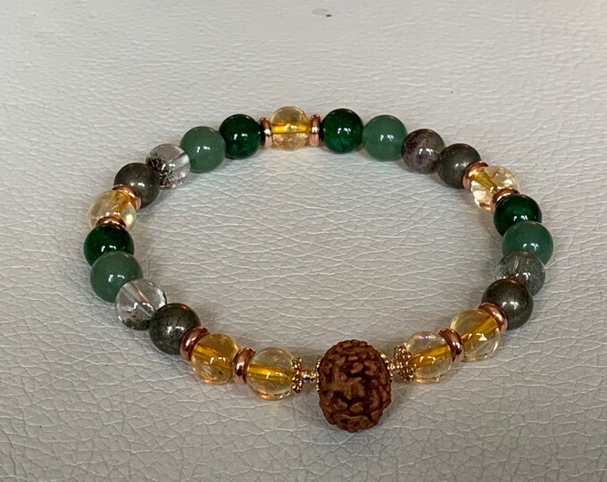 Energized Citrine Beaded Bracelet Aventurine citrine bracelet natural AAA citrine untreated unheated healing bracelet raw citrine stone