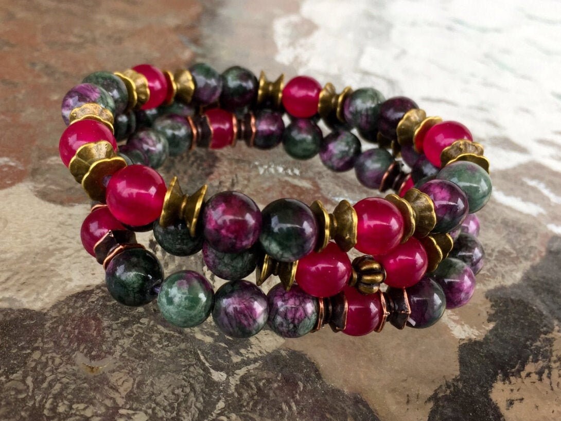 Ruby shop fuchsite bracelet