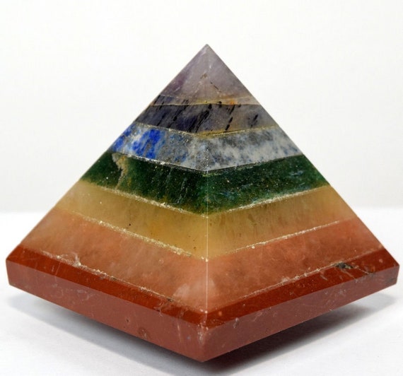 7 Chakra Crystal Orgone Pyramid Chakra EMF Protection Energy Generator Natural Stone Reiki For Chakra Healing US seller 1.75''-2''Christmas