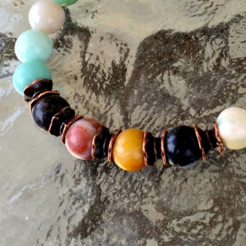 Christmas Sale Sky Blue Bracelet Amazonite Wrist Mala Beads Bracelet Sky Blue Gifts Sea Blue Br Bracelet Gift Idea Amazonite Jewelry