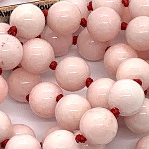 Pink Jade Hand Knotted 541 Mala Beads Necklace Energized Karma Nirvana Meditation 10 mm Prayer Beads For Awakening Chakra Kundalini image 4