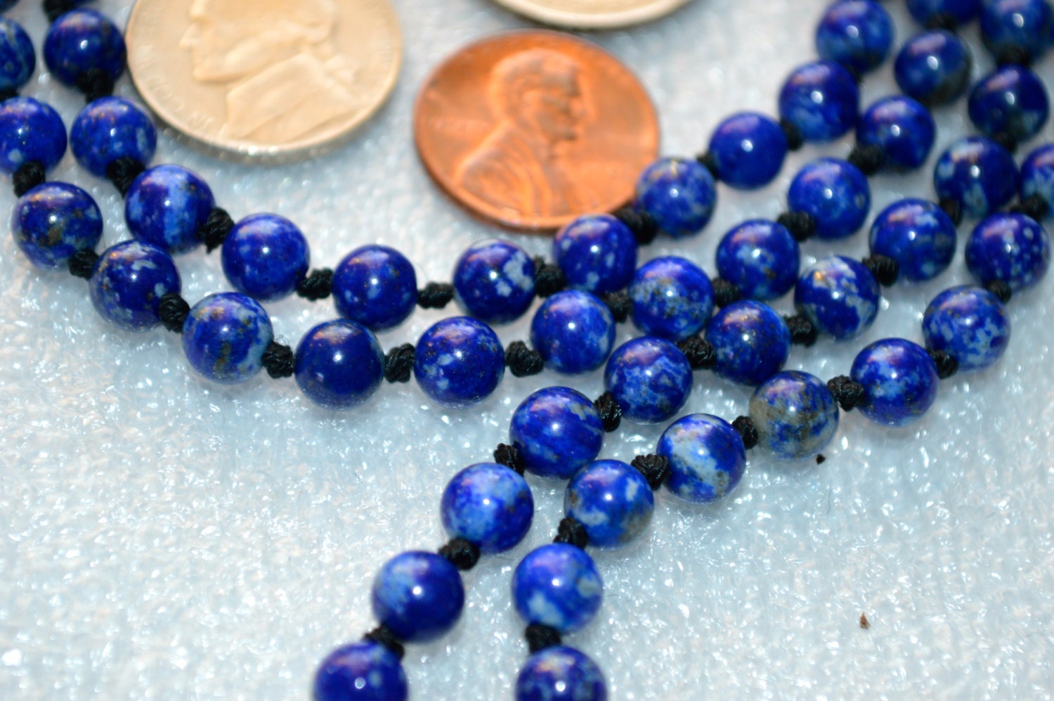 Lapis Lazuli Hand Knotted Mala Beads Necklace - Truth and Enlightenment ...