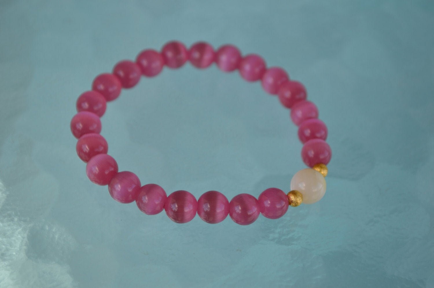 Natural Stones Pink Quartzs Crystal Cat Eye Howlite Jades Pearl Round Loose  Space Beads for Jewelry Making DIY Bracelet Charms