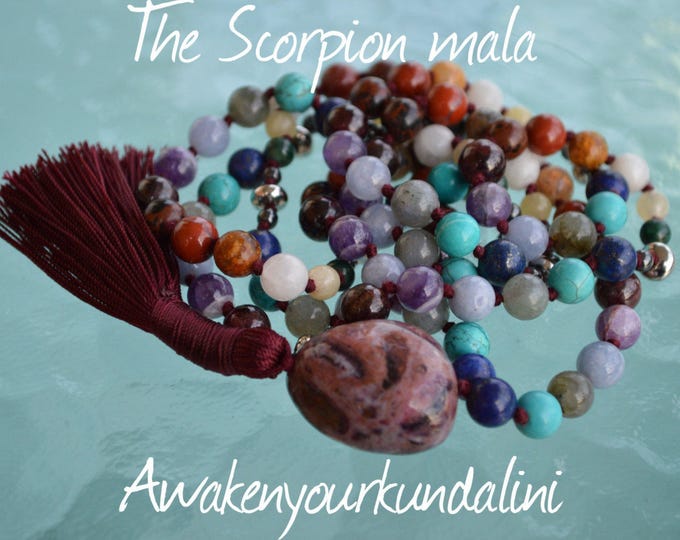 The Ultimate Scorpio mala Zodiac mala, Scorpio sunsign necklace, astrological scorpion mala beads necklace, November Birthstone mala beads