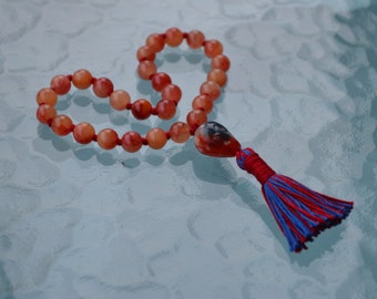 Sacral Chakra, 27+1 Red Fire Agate mala necklace, Imagination, Creativity, Emotional balance, Relationships, Sexuality, Self worth Intimacy
