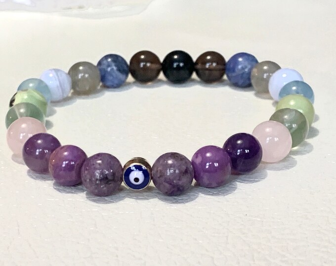 Anxiety Bracelet for All: Soothing Crystals for Women, Men,boys  and Kids || Reiki Infused Calming Anxiety Healing Bracelet