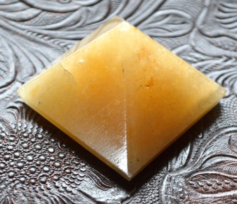 Reiki Healing Yellow Jade Pyramid Heart Chakra Healing Jade Etsy