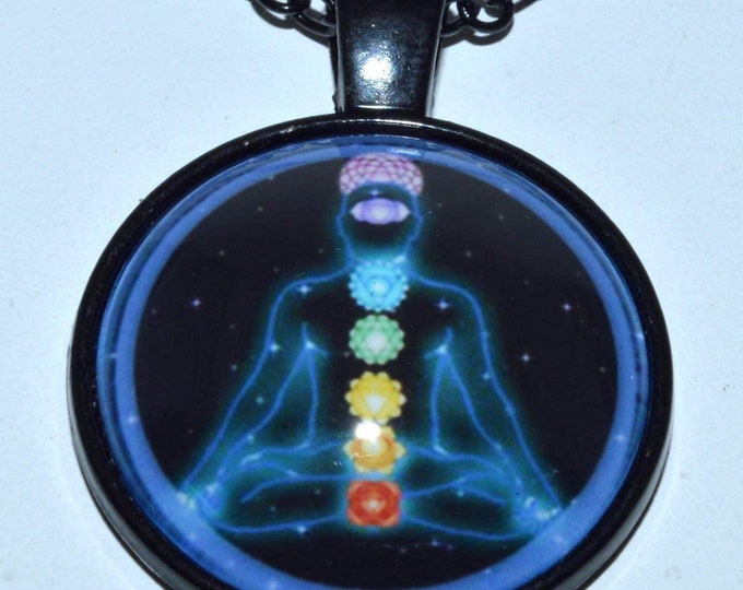 Chakra Crystals Necklace, Healing Necklace, 7 Chakra Pendant Necklace, Yoga Gift for Her, Boho Rainbow Lariat Necklace, Balancing Chakras