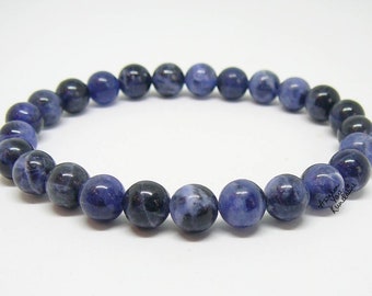 AAA Natural Dark Blue Sodalite stone beads gemstone bracelet,  blue stone beads, sodalite wrist, blue bead bracelet, dark blue bracelet