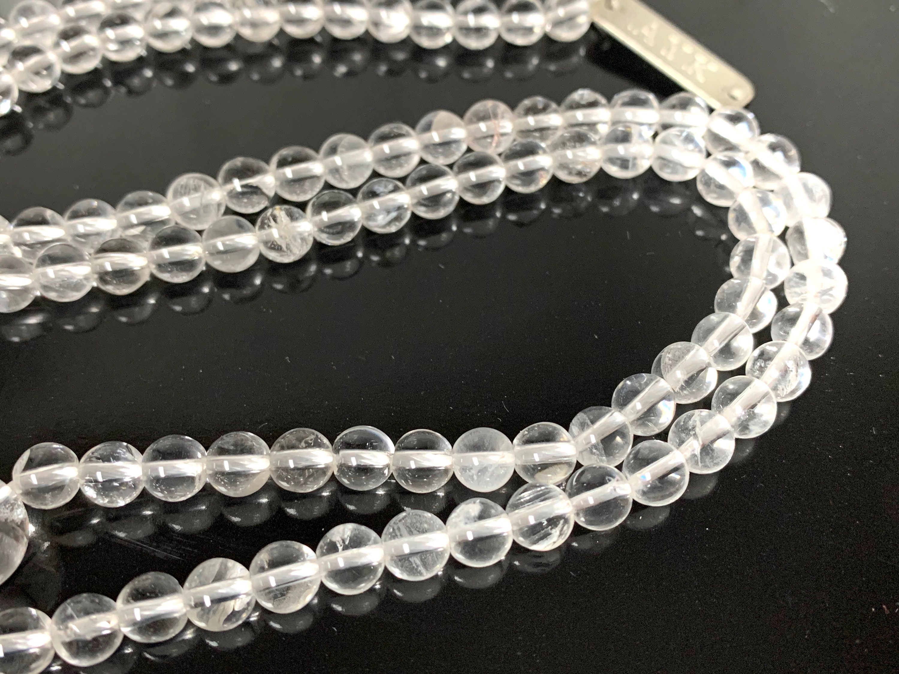 Genuine 108 Crystal Quartz Mala Beads Necklace, Saphtik Mala,Nirvana ...