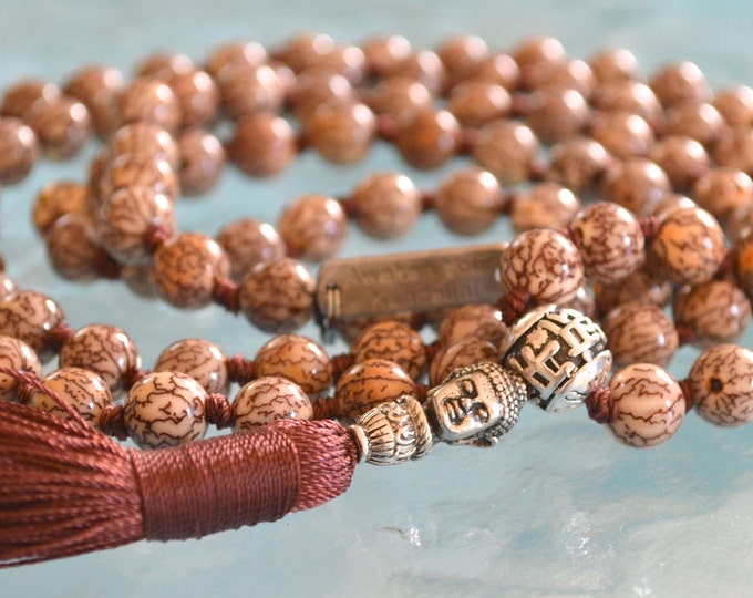 108 Bodhi Beads, Buddhist mala Beads ,108  Bodhi Satva  Mala, Beads Necklace -  Energized Prayer Beads For Meditation,Tibetan Yoga  Jewelry