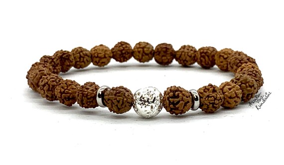 Om with Diamond Best Quality Gold Plated Rudraksha Bracelet | eBay