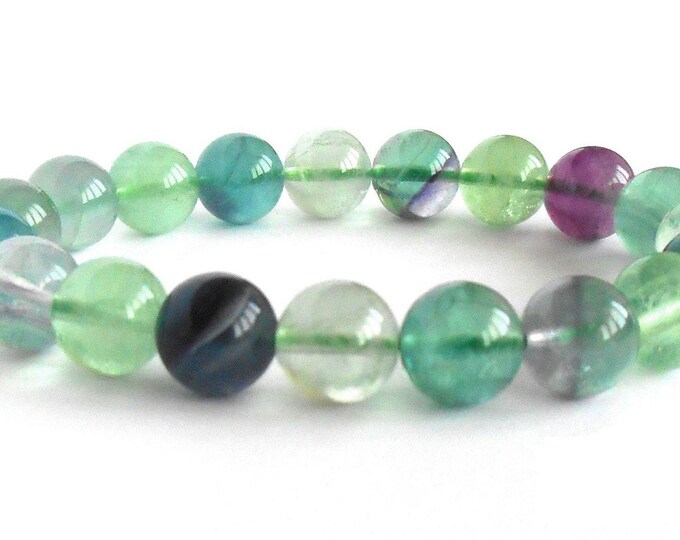 Minimalist Fluorite Bracelet -Natural Stone Dainty Bracelet- Healing Crystal Small Bead Yoga Bracelet -Delicate Spiritual Protection Gift