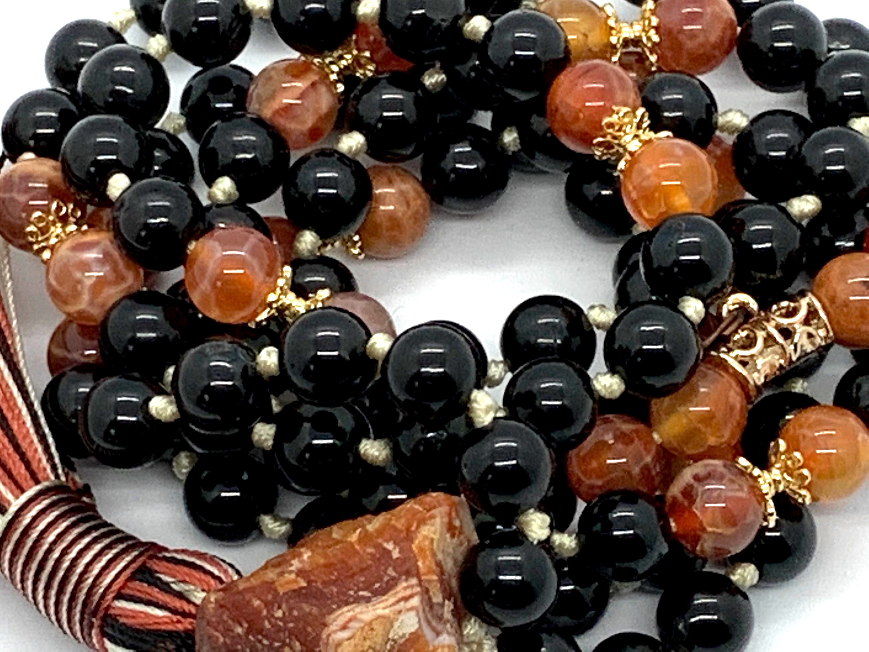 Fire agate and black tourmaline sale