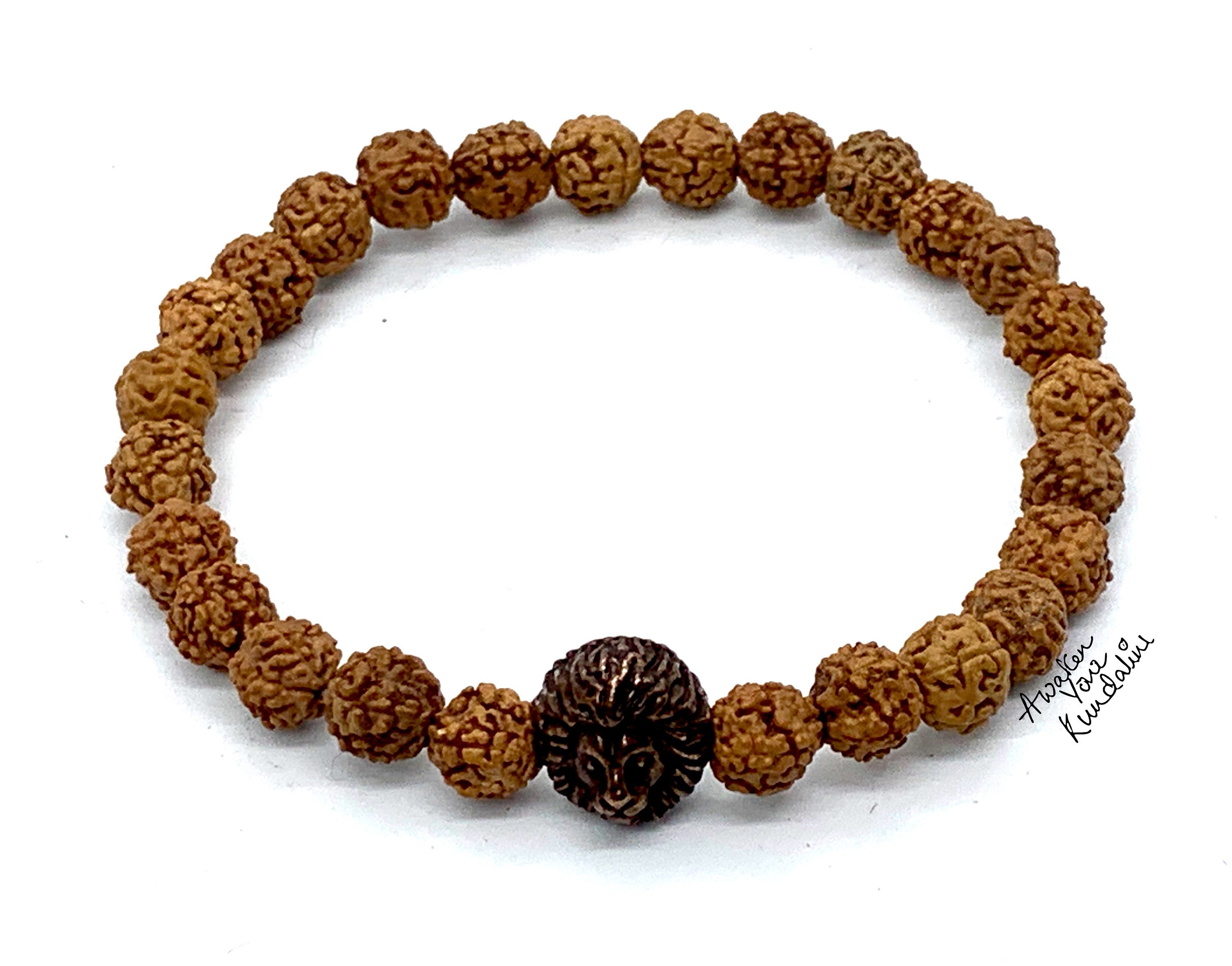 Handmade Rudraksha Mala Beads Bracelet, Small Shiva Tears: Genuine ...