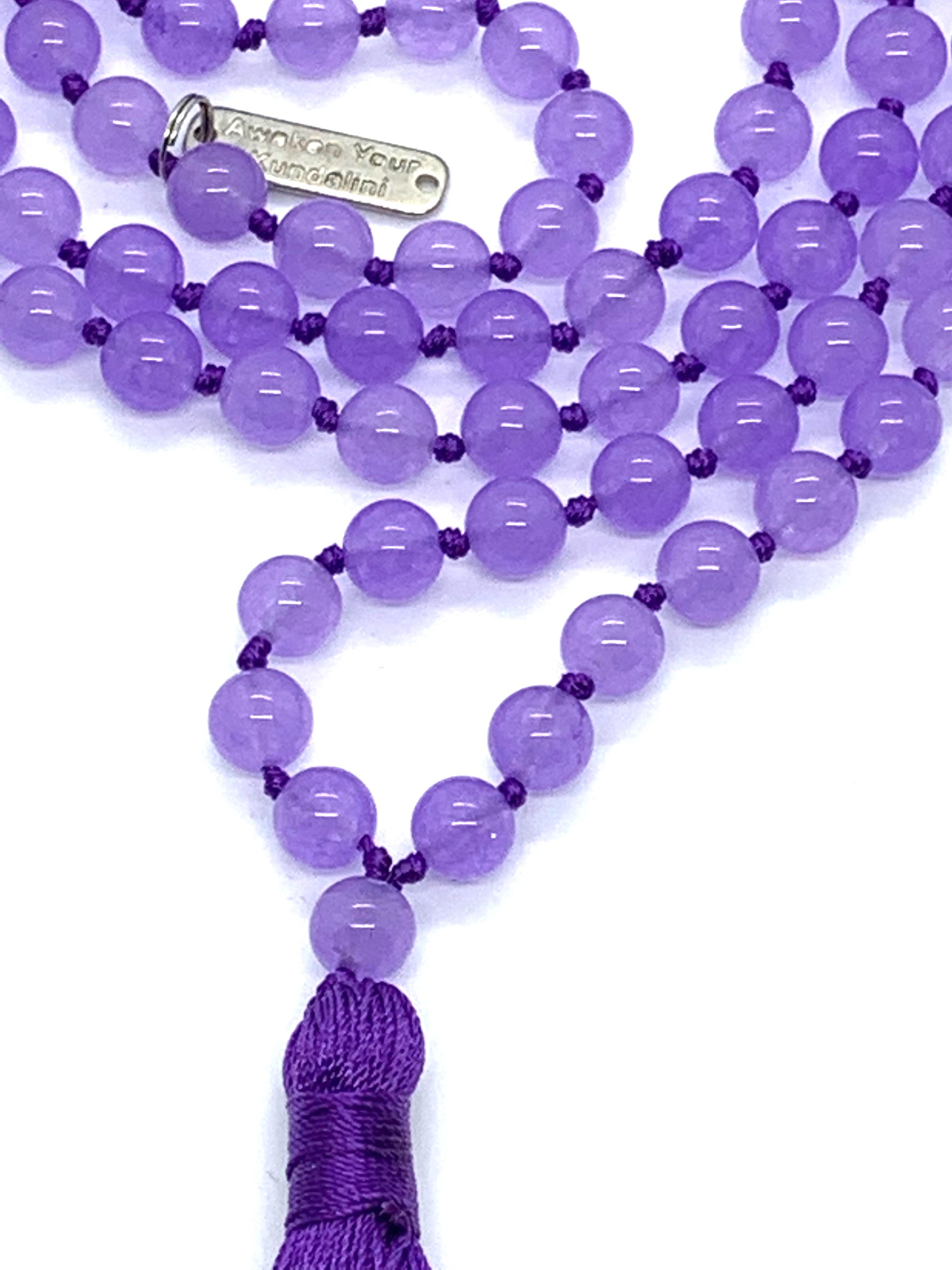 Purple Jade Mala Bracelet For Women 108 Mala Beads Yoga Jewellery 