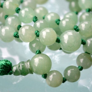 AAA Natural Green Aventurine Mala Necklace, 108 Mala Beads, Mala Necklace, Mala, Meditation Beads, Mala Beads, Mala Prayer Beads, Knotted image 2