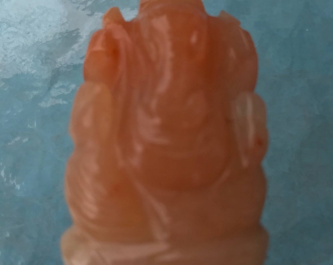 Energized Orange Aventurine Ganesha, Gemstone Ganesha, Ganesha statue, Semi Precious Lord Ganesh Remover of Obstacles, 1.75"-2" inches