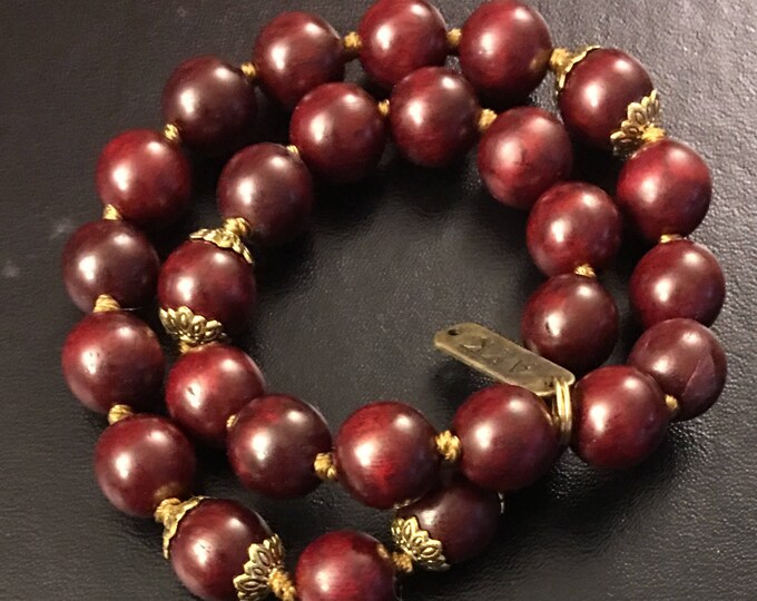 Rosewood Mala Beads Necklace, Genuine 12 mm Rosewood Mala Rosary, Wooden Red Half Mala, Energized Rosewood Quarter Mala, Buddhist Mala