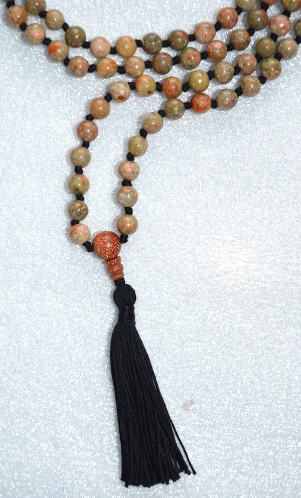 Fertility Unakite Hand Knotted Cleansing Mala Beads Necklace - Etsy