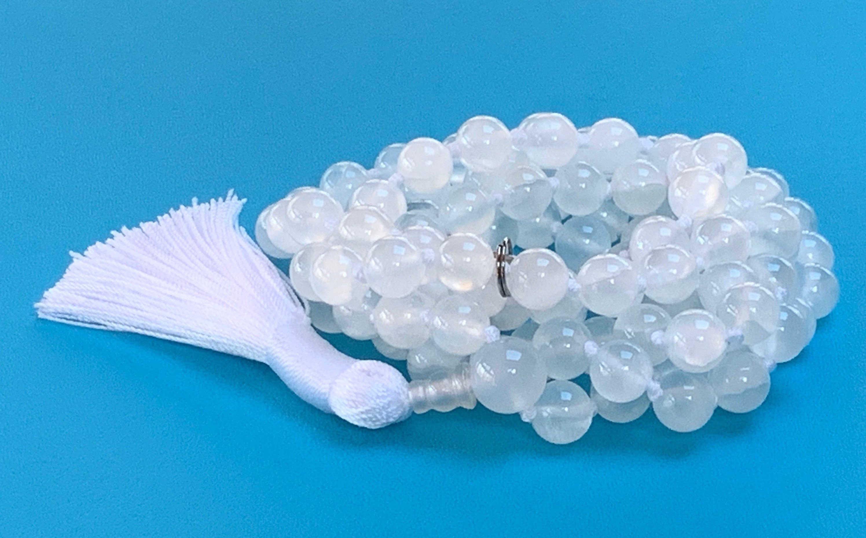 Selenite Crystal Mala Beads Necklace Selenite Wrap Bracelet Soul Crown 