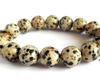 Dalmatian Jasper Bracelet Gemstone Healing Crystals Beaded Bracelet