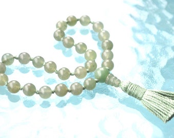 Heart Chakra Mala,  27+1 Beads, Green Aventurine, Quarter Mala Beads, Pocket Mala Beads